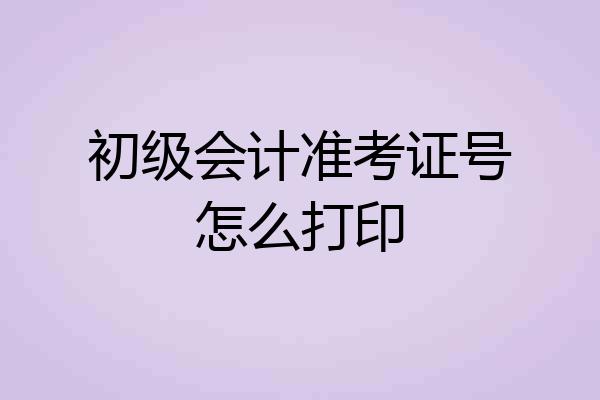 初级会计准考证号怎么打印
