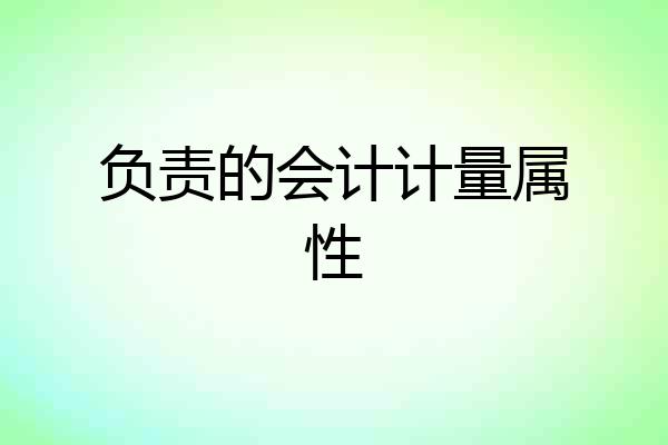 负责的会计计量属性