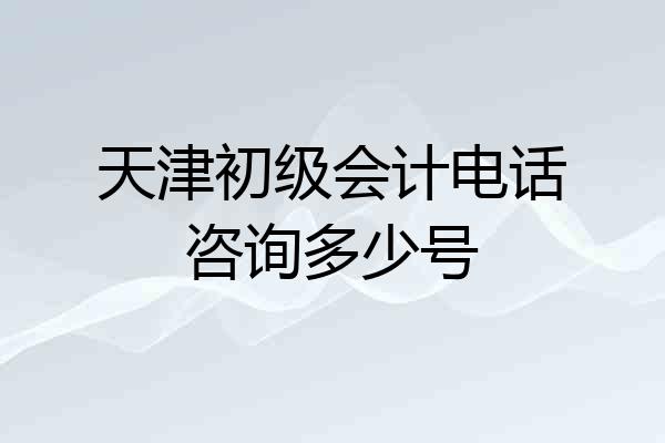 天津初级会计电话咨询多少号