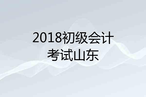 2018初级会计考试山东