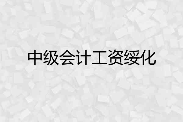 中级会计工资绥化