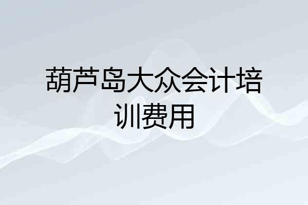 葫芦岛大众会计培训费用