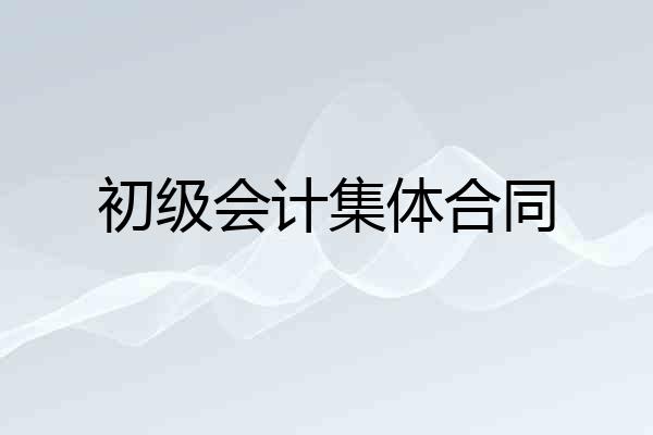初级会计集体合同