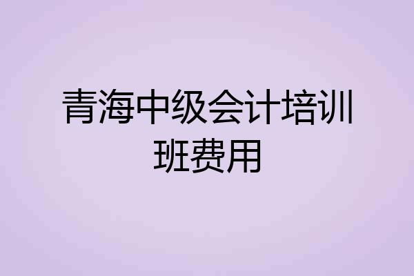 青海中级会计培训班费用