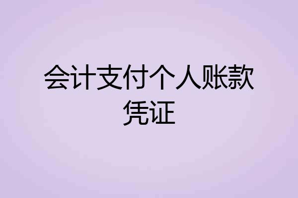 会计支付个人账款凭证