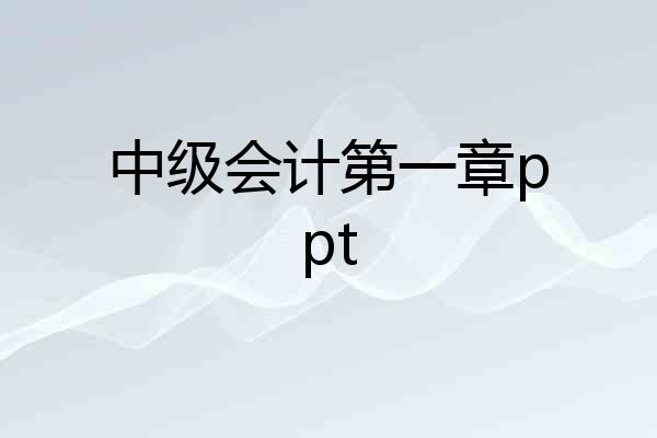 中级会计第一章ppt