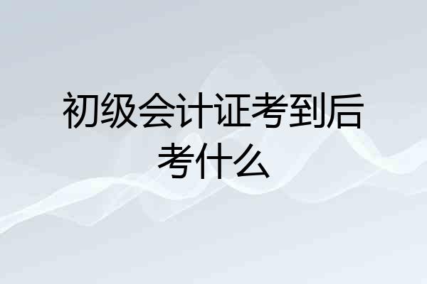 初级会计证考到后考什么
