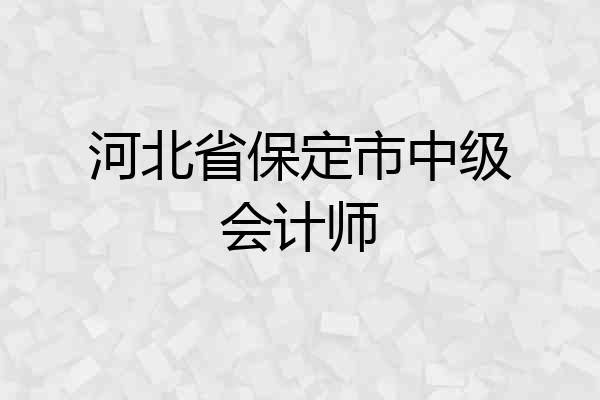 河北省保定市中级会计师