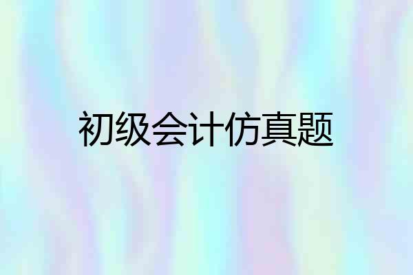 初级会计仿真题