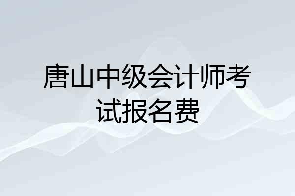 唐山中级会计师考试报名费