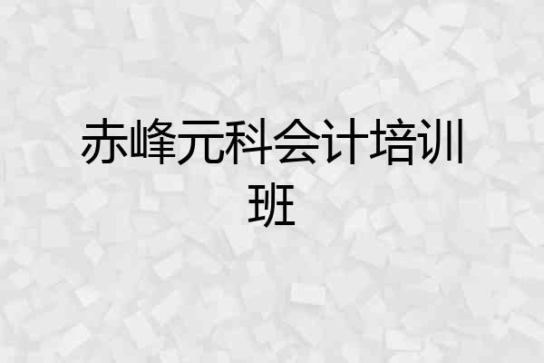 赤峰元科会计培训班