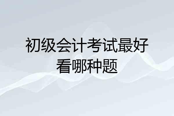初级会计考试最好看哪种题