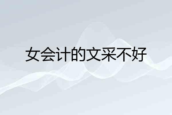 女会计的文采不好