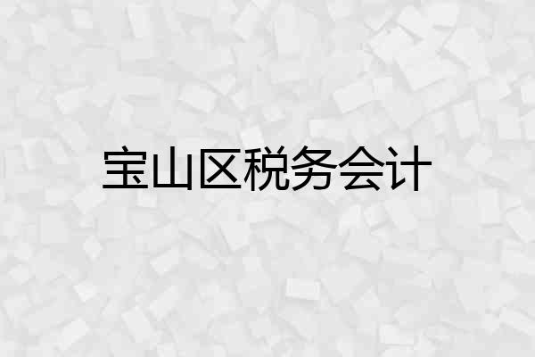 宝山区税务会计