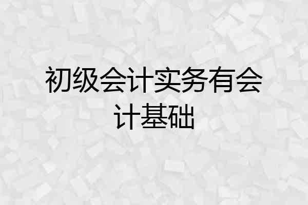 初级会计实务有会计基础