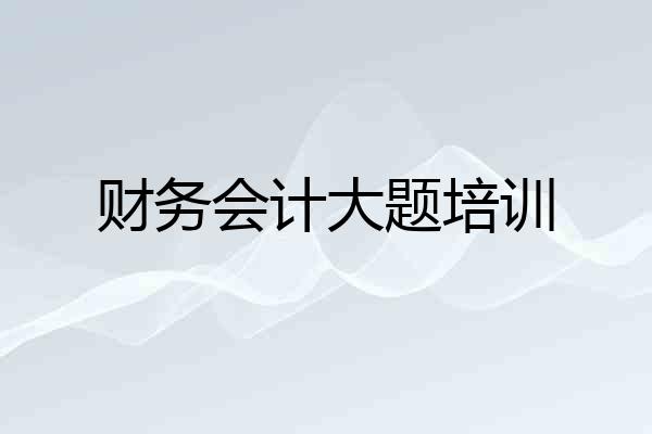 财务会计大题培训
