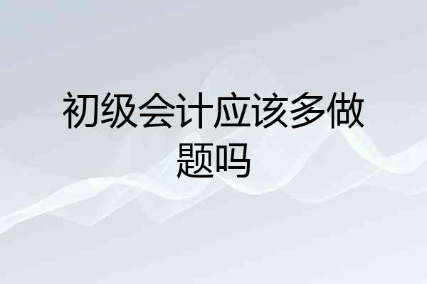 初级会计应该多做题吗