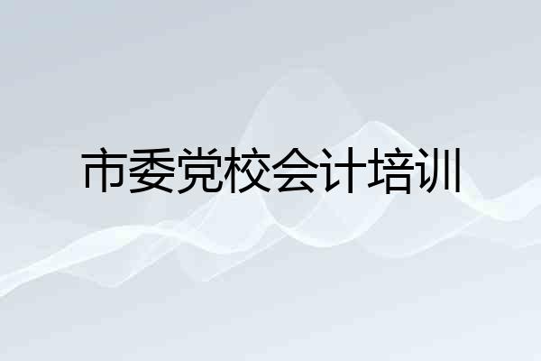 市委党校会计培训