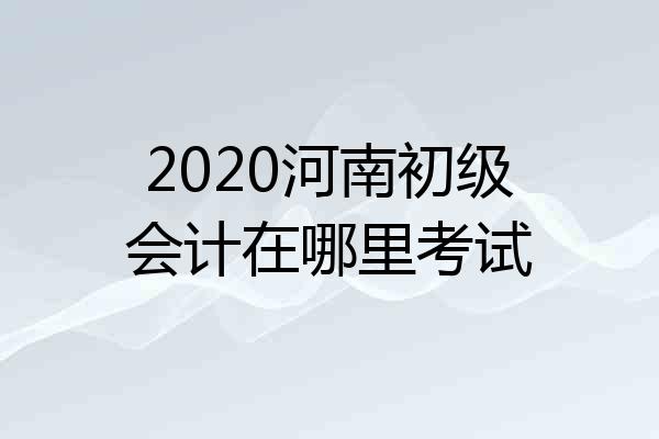 2020河南初级会计在哪里考试