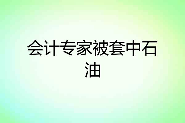 会计专家被套中石油