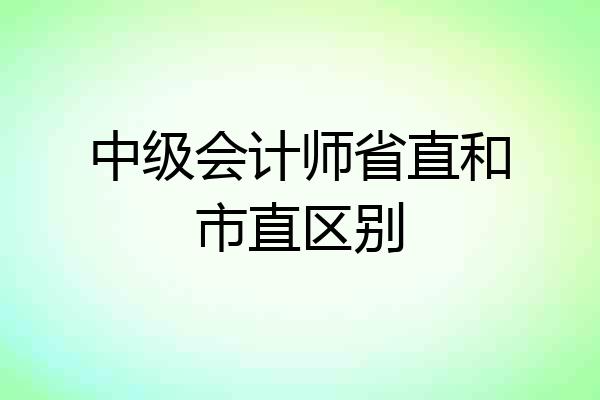 中级会计师省直和市直区别