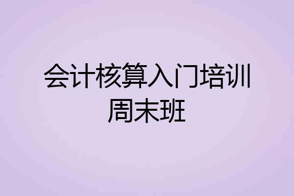 会计核算入门培训周末班