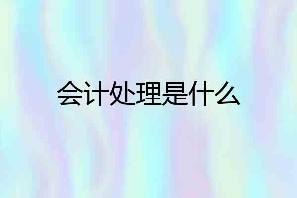 会计处理是什么