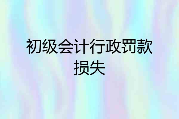 初级会计行政罚款损失