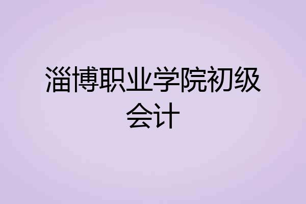 淄博职业学院初级会计