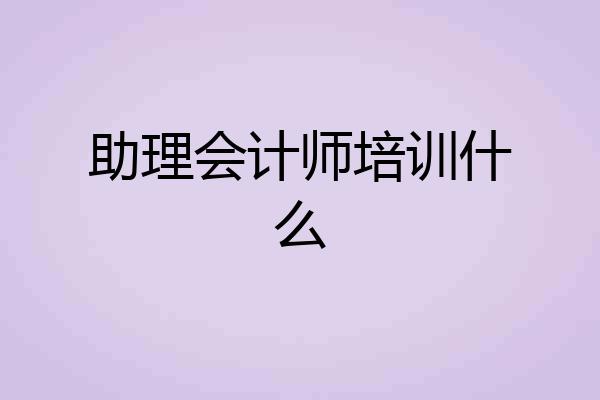 助理会计师培训什么