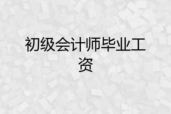 初级会计师毕业工资