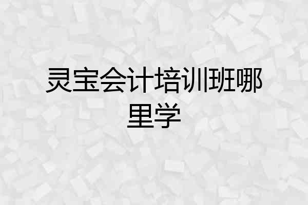 灵宝会计培训班哪里学