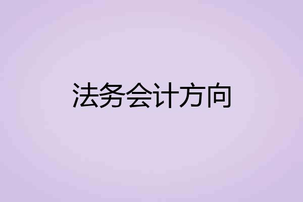 法务会计方向