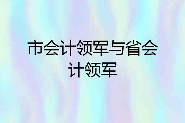 市会计领军与省会计领军