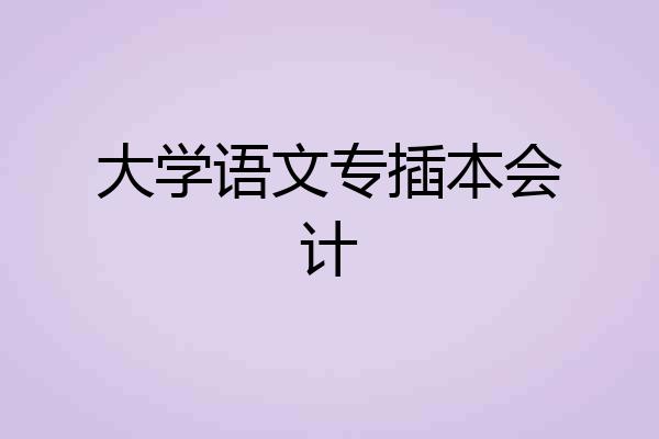 大学语文专插本会计