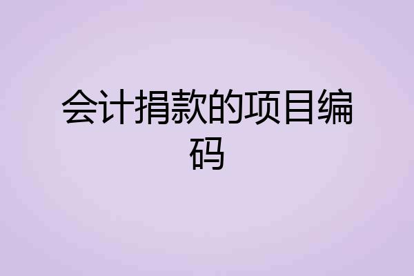 会计捐款的项目编码