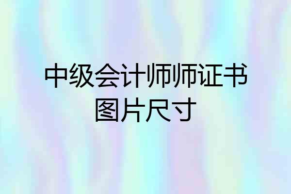 中级会计师师证书图片尺寸