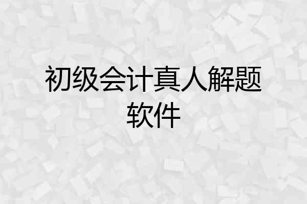 初级会计真人解题软件