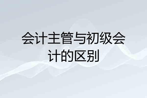 会计主管与初级会计的区别