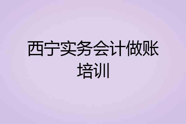西宁实务会计做账培训