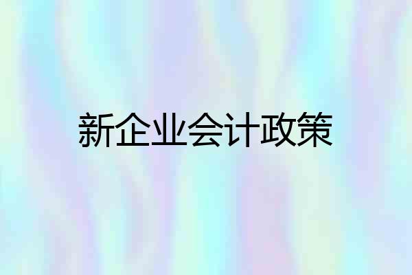 新企业会计政策