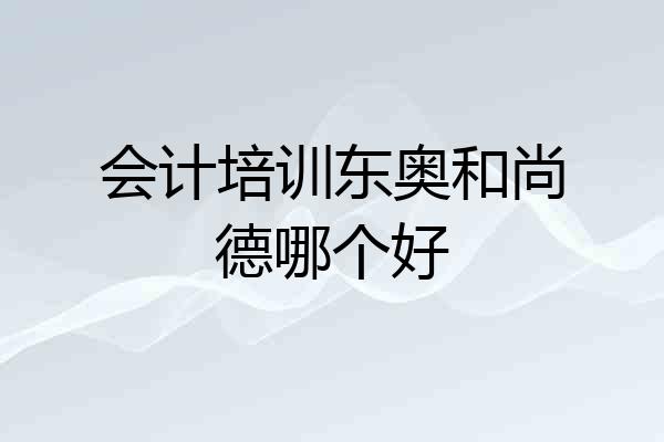 会计培训东奥和尚德哪个好