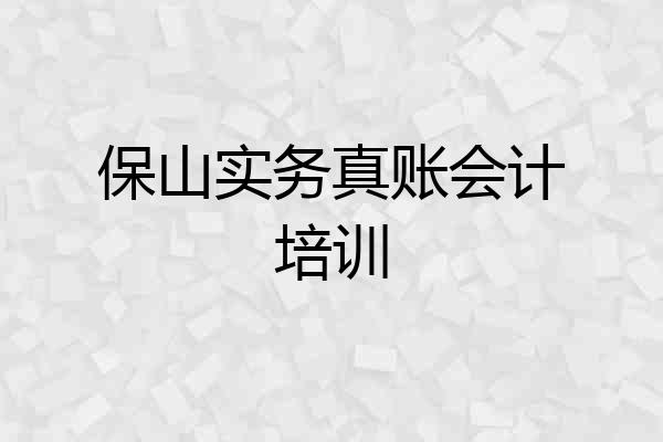 保山实务真账会计培训