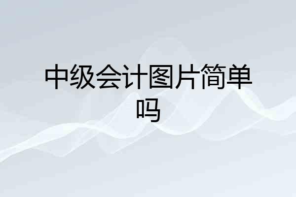 中级会计图片简单吗