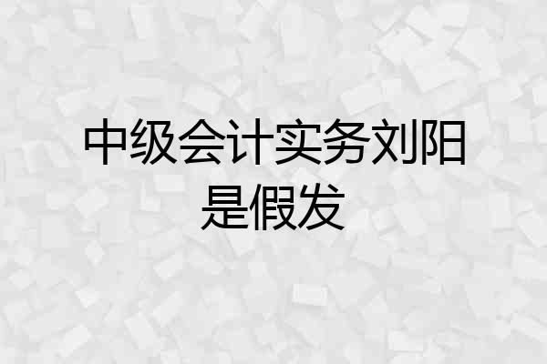 中级会计实务刘阳是假发