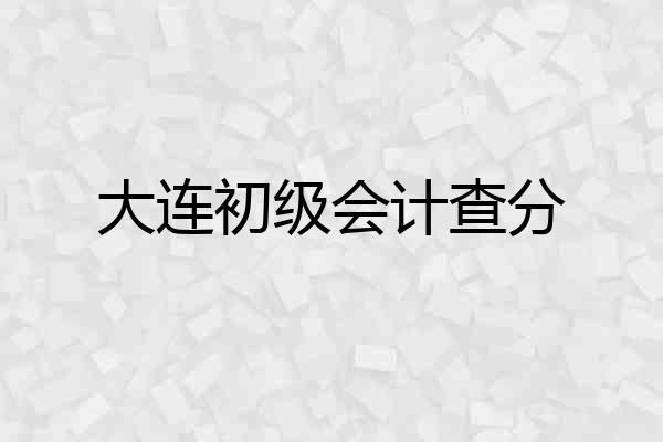 大连初级会计查分