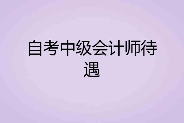 自考中级会计师待遇
