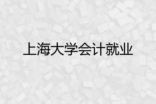 上海大学会计就业