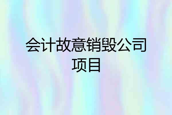 会计故意销毁公司项目
