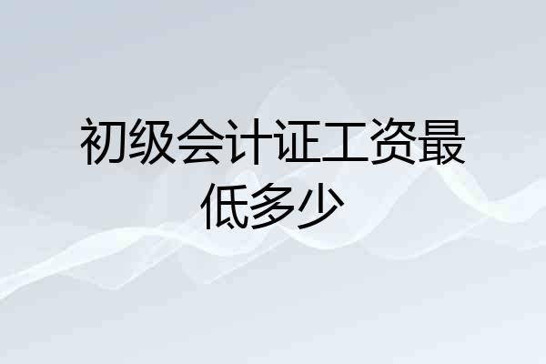 初级会计证工资最低多少